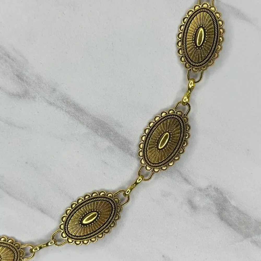 Western Concho Gold Chain Belt One Size (OS) ✨